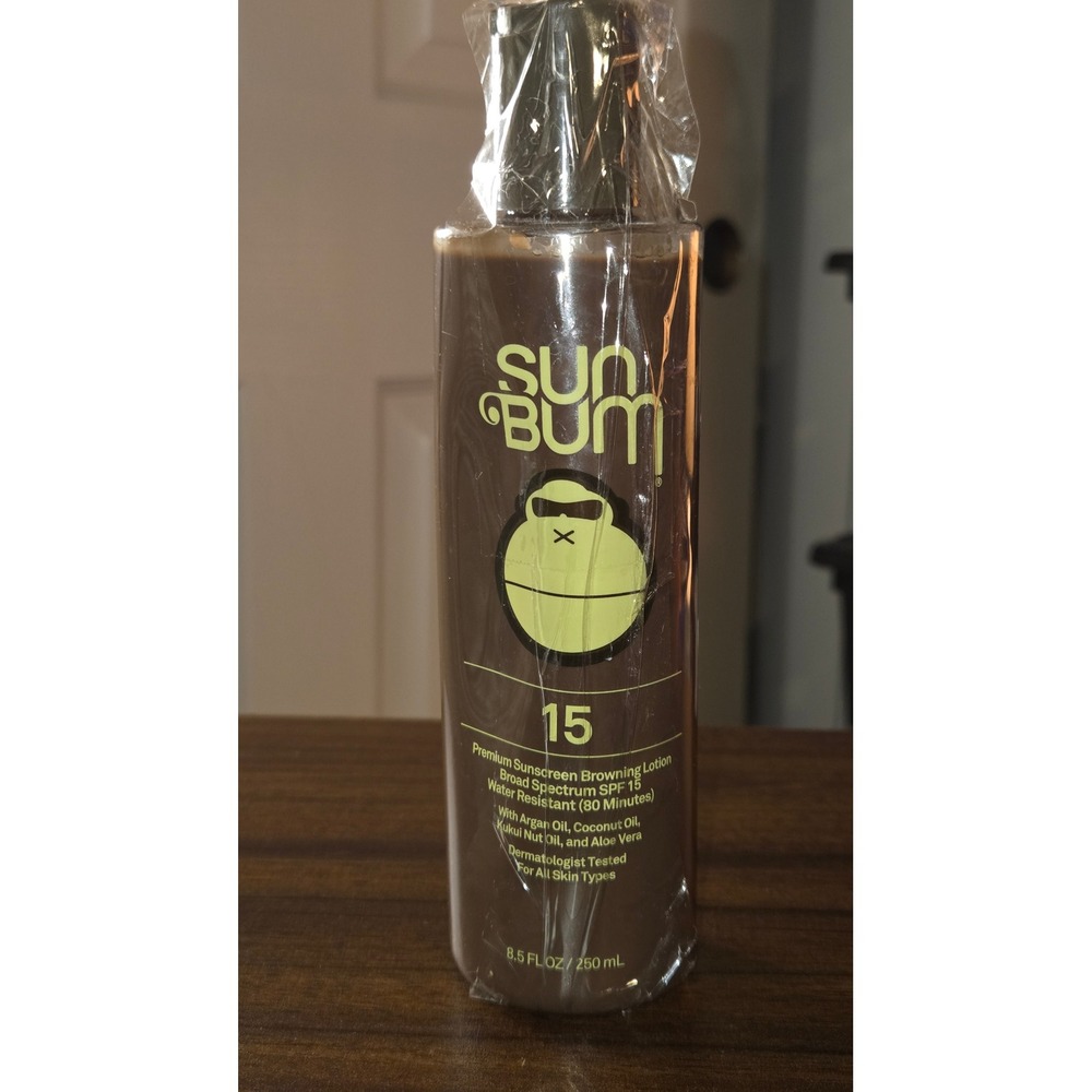 Sun Bum SPF 15 Premium Sunscreen Browning Lotion 8.5oz Argan Coconut Oil Vegan